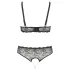 Cottelli Plus Size - Beaded Bra Set (Black)  - XL