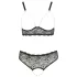 Cottelli Plus Size - Beaded Bra Set (Black)  - 4XL