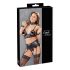 Cottelli Bondage - Lustrous Lace Lingerie Set (4-Piece) - M