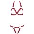 Cottelli - Metallic Ring Open Bra Set (Red) - M/L
