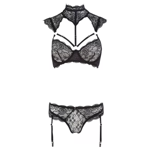 Cottelli - Lace Bra Set with Collar (Black)