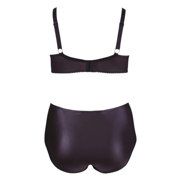 Cottelli Plus Size - Cross Strap Bra & Panty Set (Black)