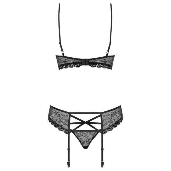 Obsessive 818-SEG-1 - Rhinestone Lingerie Set (Black)