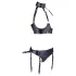 Cottelli Bondage - Shiny Black Bust Lifter Set with Cuffs - L