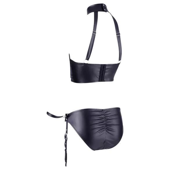 Cottelli Bondage - Shiny Black Bust Lifter Set with Cuffs - L