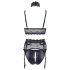 Cottelli Bondage - Lace Lingerie Set with Cuffs (Black) - XL