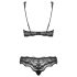Luvae Floral Strappy Bra Set (Black)  - L/XL