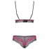 Obsessive Tulia - lace lingerie set (black‑pink)