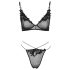 Cottelli - Sheer Lace Bra Set (Black)