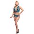 Cottelli Curves - Lace Corset Lingerie Set (Blue) - 2XL