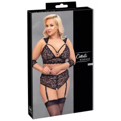 Cottelli Bondage Plus Size - Lace Bra Set (Black) - 3XL