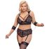 Cottelli Bondage Plus Size - Lace Bra Set (Black) - 3XL