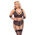 Cottelli Bondage Plus Size - Lace Bra Set (Black) - 3XL