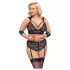 Cottelli Bondage Plus Size - Lace Bra Set (Black) - 3XL