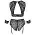 Cottelli Bondage Plus Size - Lace Bra Set (Black) - 3XL