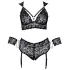 Cottelli Bondage Plus Size - Lace Bra Set (Black) - 4XL