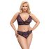 Cottelli Plus Size - Sheer Patterned Bra Set (Purple)