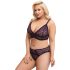 Cottelli Plus Size - Sheer Patterned Bra Set (Purple)