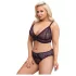 Cottelli Plus Size - Sheer Patterned Bra Set (Purple)