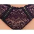 Cottelli Plus Size - Sheer Patterned Bra Set (Purple) - 2XL