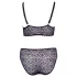 Cottelli Plus Size - Sheer Patterned Bra Set (Purple) - 2XL