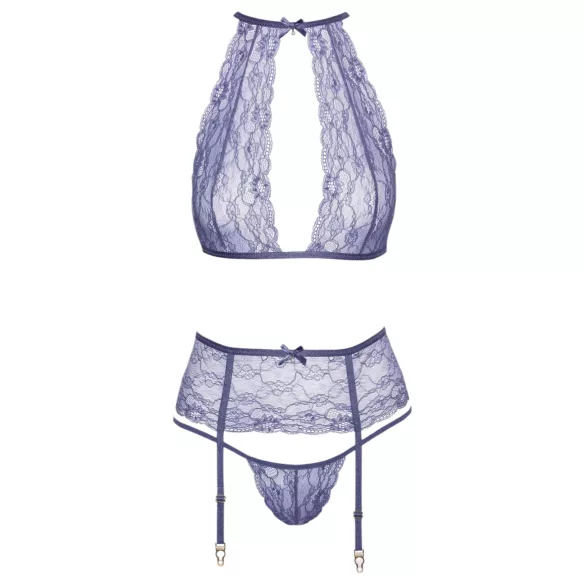 Kissable - lace lingerie set (purple) - L/XL