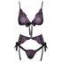 Kissable - Pink and Purple Embroidered Bra Set (Black)