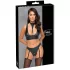 Cottelli Bondage - Shiny Black Bra Set with Cuffs