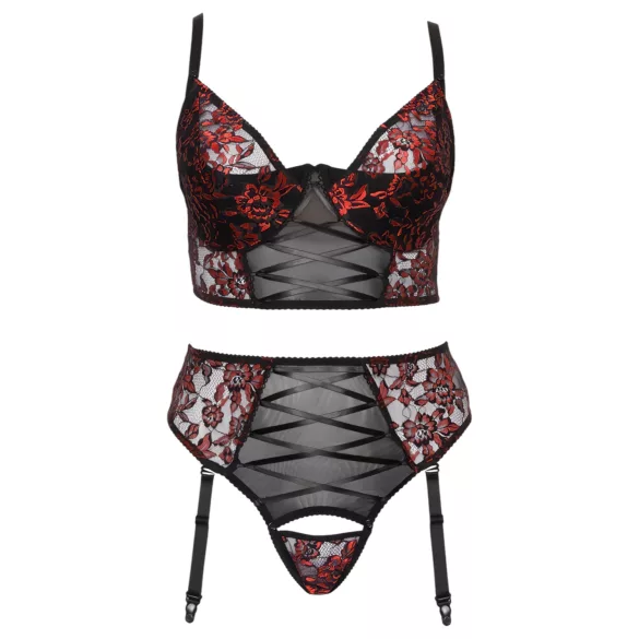 Cottelli Plus Size – Bra Set (Red)