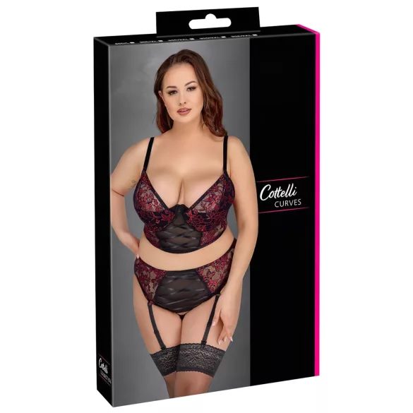 Cottelli Plus Size – Bra Set (Red)