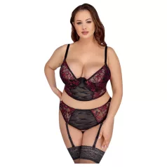 Cottelli Plus Size - adjustable bra set (red) - 90C/XL
