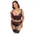 Cottelli Plus Size - adjustable bra set (red) - 90C/XL