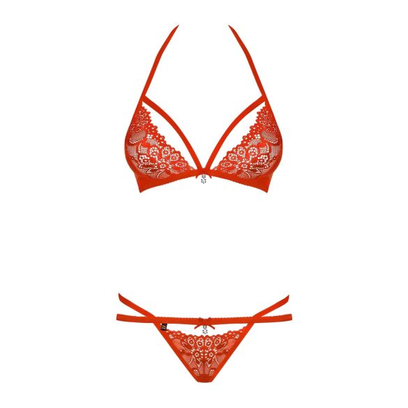 Obsessive 838-SET-3 - Strappy Lace Bra Set (Red)