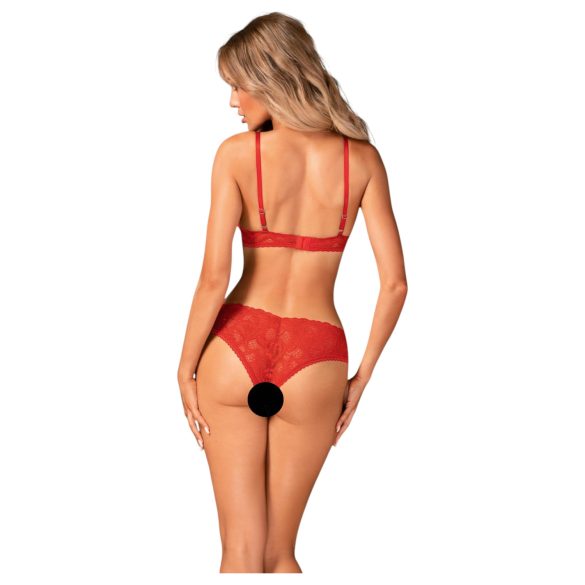 Obsessive Atenica - Cross-Strap Lingerie Set (Red) - M/L