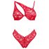 Obsessive Atenica - Cross-Strap Lingerie Set (Red)