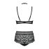 Obsessive Elizenes - Patterned, Sheer Black Bra Set - L/XL