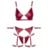 Cottelli Bondage - Shiny Red Bra Set & Handcuffs - M