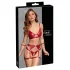 Cottelli Bondage - Shiny Red Bra Set & Handcuffs - L