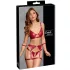 Cottelli Bondage - Shiny Red Bra Set & Handcuffs - XL