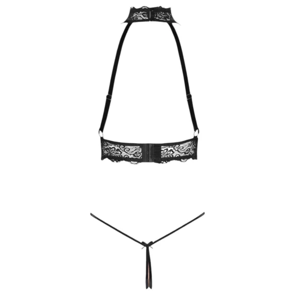 Abierta Fina - Chain Open Lingerie Set (Black)