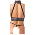 Abierta Fina - Chain Open Lingerie Set (Black) - M