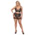 Cottelli Curves - Lace & Leather Accented Bra Set (Black) - 2XL