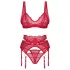 Obsessive Cupid Desir - Lace Lingerie Set (Red)
