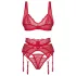 Obsessive Cupid Desir - Lace Lingerie Set (Red)
