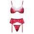 Cottelli - Lace Christmas Bra Set (Red) - L/XL