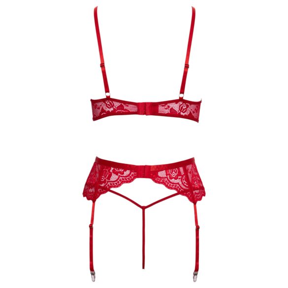Cottelli - Lace Christmas Bra Set (Red) - L/XL