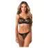 Obsessive Dominna - Strappy Bra Set (Black) - L/XL