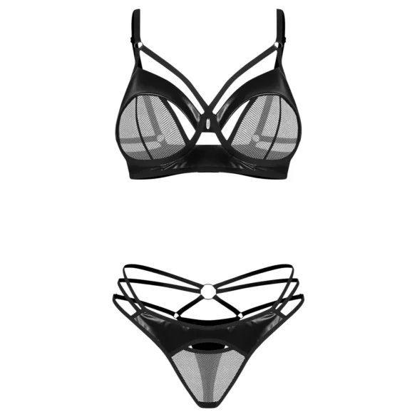 Obsessive Dominna - Strappy Bra Set (Black) - L/XL