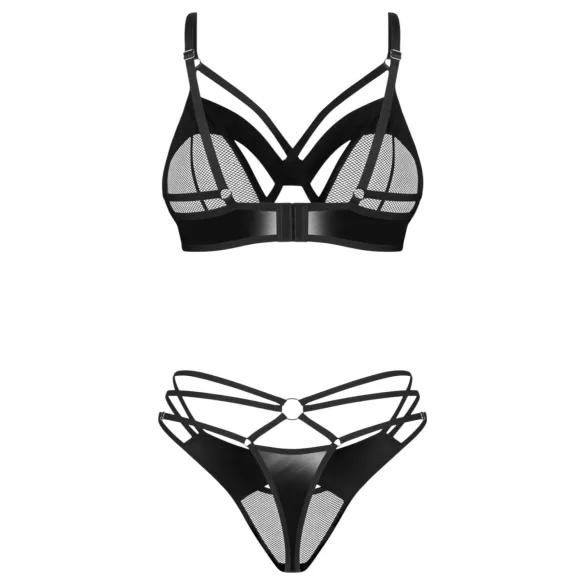 Obsessive Dominna - Strappy Bra Set (Black) - L/XL