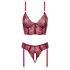 Cottelli - two‑piece lace suspender set (red)